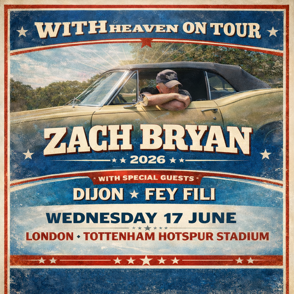 Zach Bryan - With Heaven On Tour : 17 June 2026 at Tottenham Hotspur Stadium